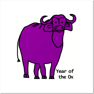 Year of the Ox Purple Posters and Art